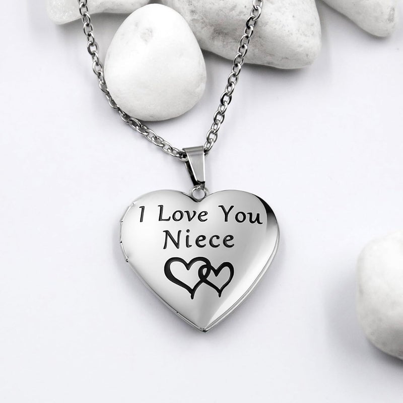 PHOCKSIN Locket Necklace for Women Black/Gold/Silver Locket Necklace Oval/Round/Heart Photo Necklace New Years Gifts for Girls - Image 2